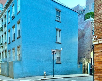 West Village / Cityscape / Blue Building / NYC Photo