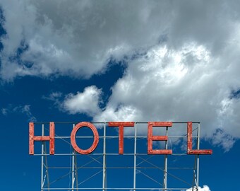 HOTEL  / Hand Hotel since 1932 / Vintage Neon sign / Western Travel photography