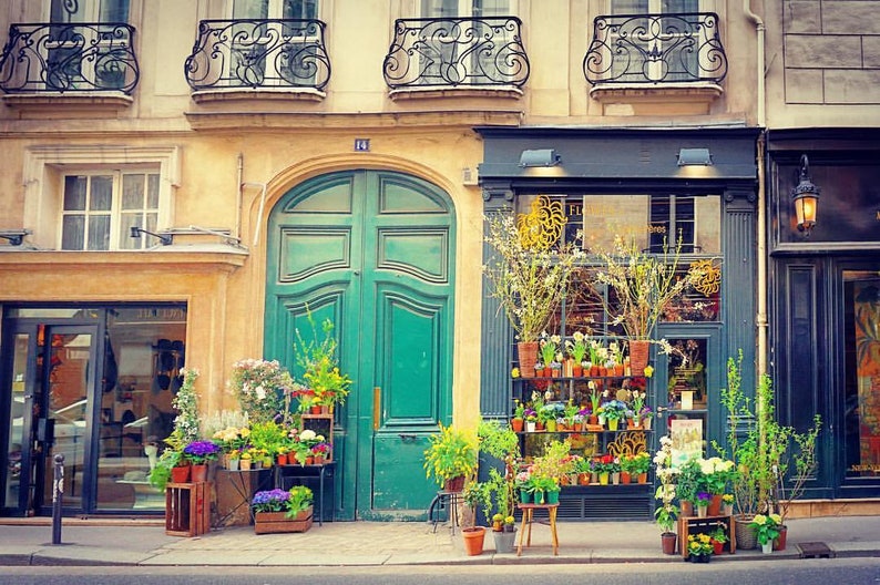 Paris Streets Flower Shop Photograph image 1