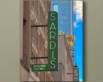 Sardi's restaurant. Manhattan's theatre district since 1937. NYC neon signs.