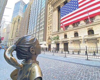 New York Stock Exchange / little girl statue /Financial District FIDI / NYC photo