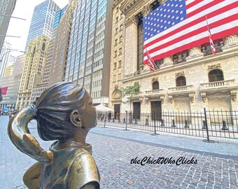 NYSE / New York Stock Exchange / Fearless Little girl statue / Financial District FIDI / NYC photo