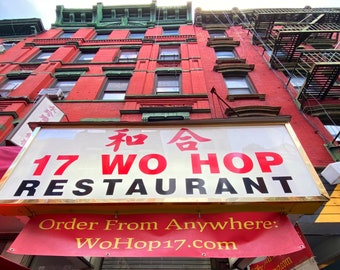 Wo Hop Restaurant / Chinatown, NYC / Looking Up  at Wo Hop / NYC restaurant photo
