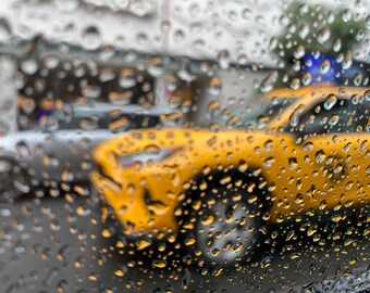 NYC Taxi in the rain - Photograph