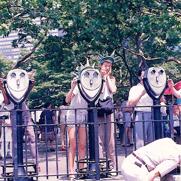 Müder Tourist / Battery Park City 1980er / NYC-Foto