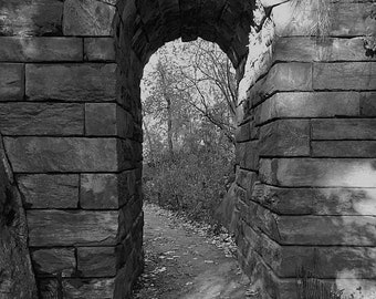 Central Park Archway / The Ramble section / NYC Photograph / Black & White NYC Print