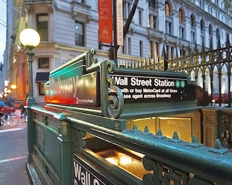 Wall Street Subway Station Print: NYC Landmark Historic Decor