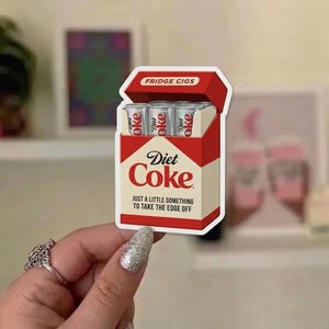 Funny cola light koelkast sigaret sticker: cafeïneverslaving, mat vinyl, take the edge off