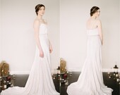 Dionne Wedding Dress // Sequin Fit and Flare Tea Dye Skirt // Silk Tank with Pearl Keyhole Closure // Modern Wedding Dress // Sequinned