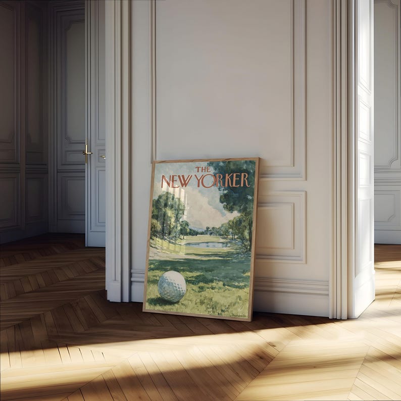 The New Yorker Golf Course Poster - Vintage Landscape Magazine Cover Art Print image 4