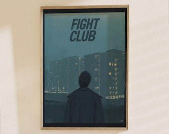 Fight Club-filmposter: minimalistische filmkunstdruk, iconisch bioscoopmuurdecoratie voor filmfans