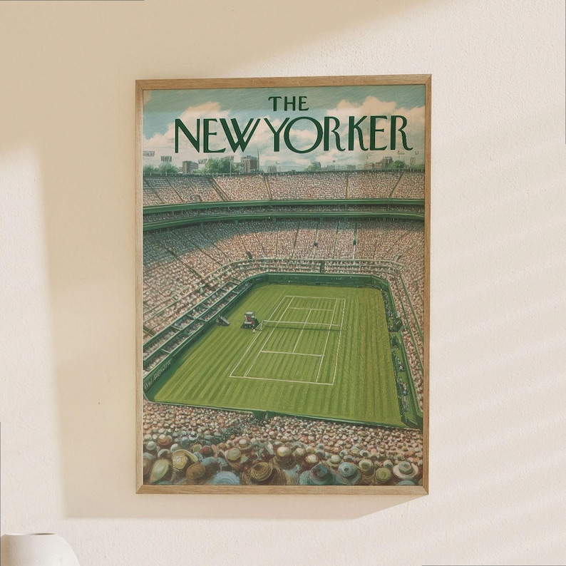 The New Yorker Tennis Poster, Wimbledon Poster, The New Yorker wall art, Tennis Magazine Poster image 1