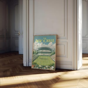 The New Yorker Poster - Vintage Tennis Stadium Magazine Cover Art Print for Living Room image 4