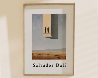 Salvador Dali Surrealism Poster - Abstract Desert Landscape Art Print - Modern Contemporary Wall Decor
