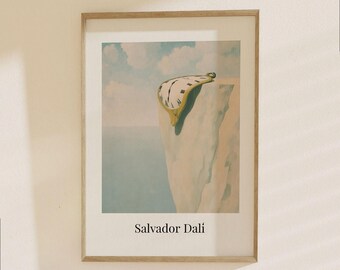 Salvador Dali Melting Clock Poster - Surrealist Art Print, Abstract Modern Wall Decor