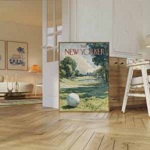 The New Yorker Golf Course Poster - Vintage Landscape Magazine Cover Art Print image 6