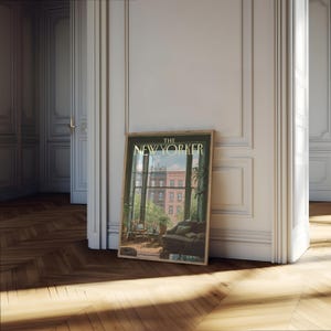 The New Yorker Poster - Iconic NYC Apartment Window View with Manhattan Skyline Art Print image 4