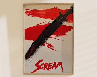 Scream Movie Poster - Horror Film Art Print, Iconic Ghostface Killer Artwork, Classic Slasher Movie Decor