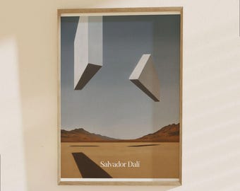 Salvador Dali Surrealist Poster - Abstract Geometric Art Print, Modern Contemporary Surrealism Decor