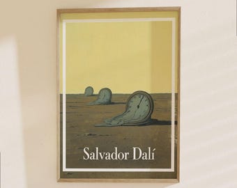 Salvador Dali Melting Clocks Poster - Surrealist Art Print, Abstract Dream Landscape Decor