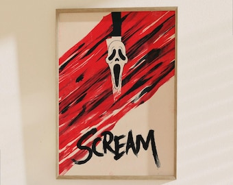 Scream Movie Poster - Horror Film Icon Ghostface Art Print - Slasher Movie Decor