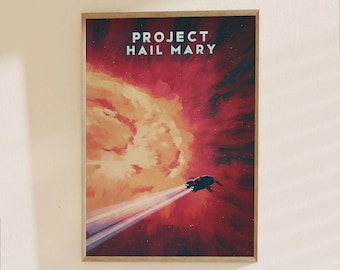 Project Hail Mary Poster - Sci-Fi Space Adventure Wall Art for Home Theater & Game Room Decor