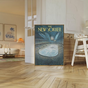 Póster del estadio de hockey de The New Yorker: lámina con la icónica portada de la revista, decoración de pared para recintos deportivos. imagen 7