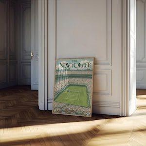 The New Yorker Tennis Poster, Wimbledon Poster, The New Yorker wall art, Tennis Magazine Poster image 4