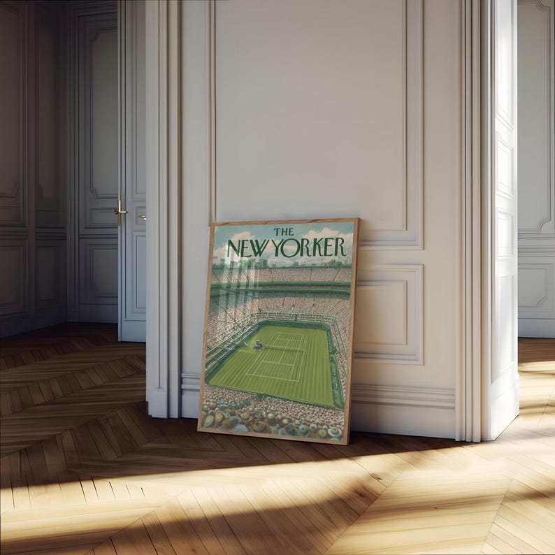 The New Yorker Tennis Poster, Wimbledon Poster, The New Yorker wall art, Tennis Magazine Poster image 4
