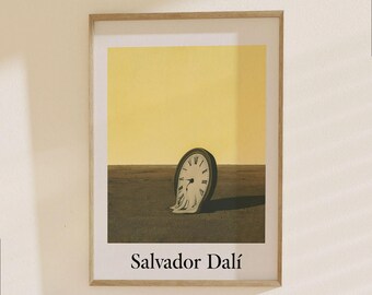 Melting Clock Poster - Salvador Dali Surrealist Art Print, Abstract Modern Wall Decor for Home