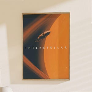 Interstellar Poster - Sci Fi Movie Space Ship Planet Wall Art Print Home Decor