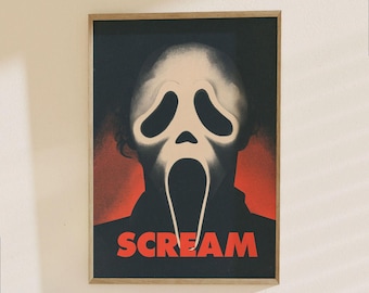 Scream Movie Poster - Classic Horror Ghost Face Mask Film Art Print for Collectors