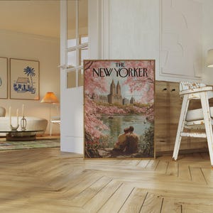 The New Yorker poster - Central Park Spring Blossoms NYC vintage tijdschriftomslag Art Print afbeelding 6
