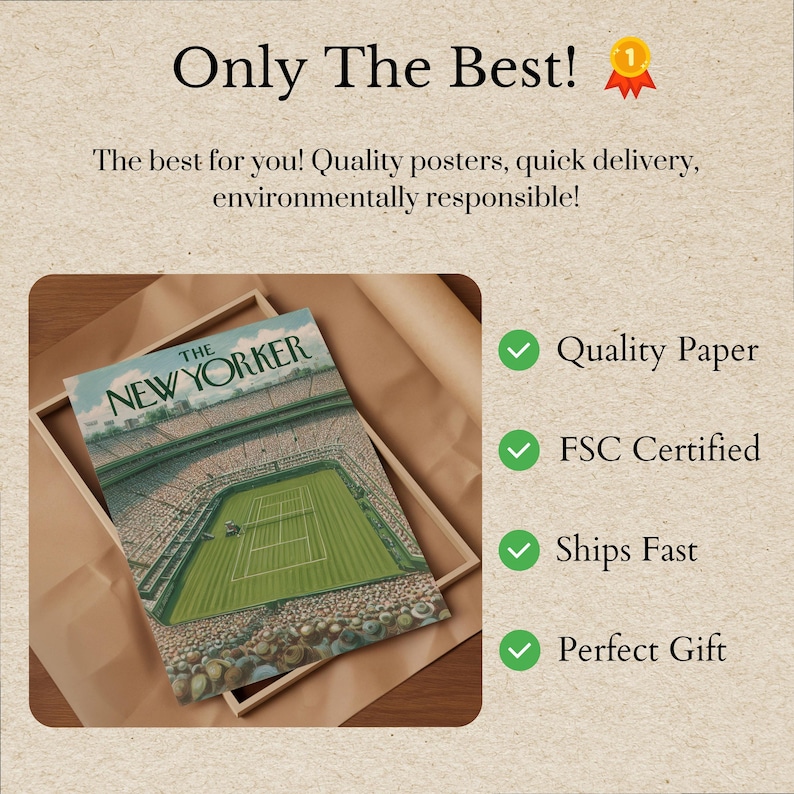 The New Yorker Tennis Poster, Wimbledon Poster, The New Yorker wall art, Tennis Magazine Poster image 3