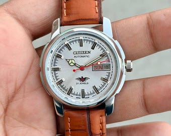 Vintage Citizen Ref-8200 Automatic Day Date  1980s Men's Watch Refurbished