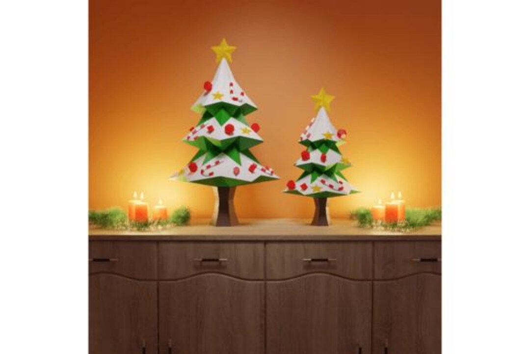 3D Papercraft Christmas Tree Template | DIY Holiday Decor (PDF Pattern ...