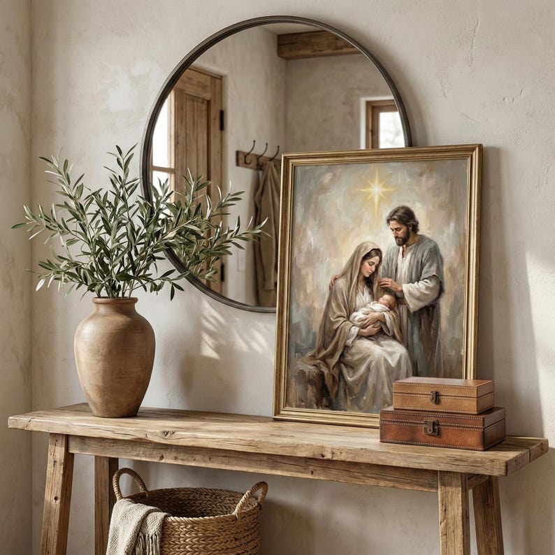 Nativity Scene Printable, Holy Family Art, Warm Tones (instant Download ...