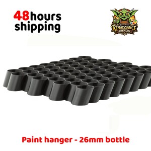 Suporte para Tinta - 26mm é um suporte para potes/garrafas de tinta com 64 ranhuras redondas | Impresso em 3D | Produto físico | Filamento
