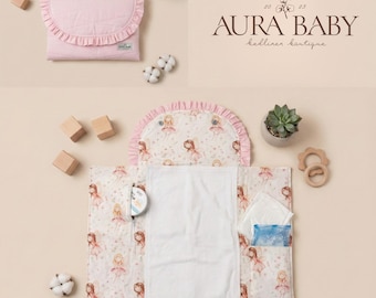 Cambiador de bebé personalizado/colchoneta portátil para pañales, algodón OEKO-TEX