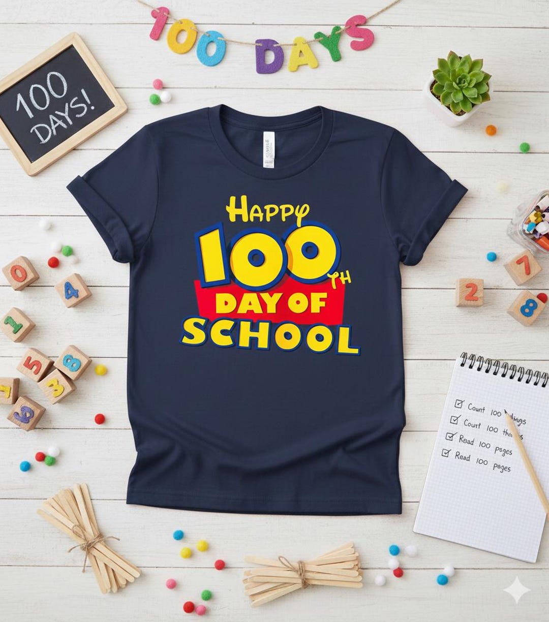Happy 100th Day of School Teacher Kids 100 Days Rainbow Digital Png - Etsy