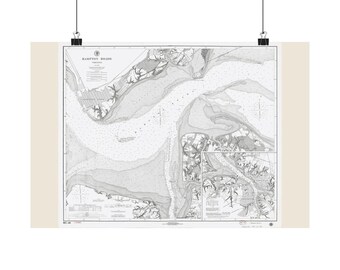 Hampton Roads-Karte von 1976 – Historische Karte von Hampton Roads, Virginia – Klassische Seekarte (mattes Poster)