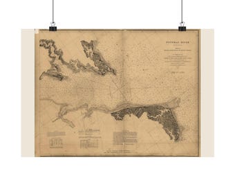 Potomac-Flusskarte von 1862 – Vintage-Wandbild mit Karte des Potomac – Antike Seekarte, mattes Poster