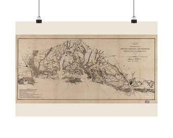 Seekarte der Küste von South Carolina und Georgia, Druck von 1863 – Vintage-Seekarte, mattes Poster