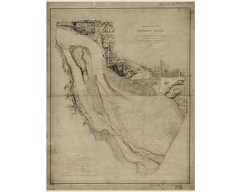 Potomac-Flusskarte von 1871 – Historische Karte des Potomac River in Washington D.C. – Antike Seekarte (mattes Poster)