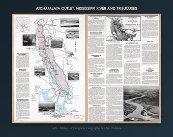 Atchafalaya Outlet-Karte (Druck) | Historische Atchafalaya Outlet-Karte von 1981 | Wandbild aus Louisiana | Klassische Seekarte (digitaler Download)