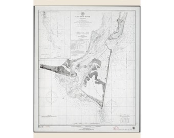 Historische Karte des Cape Fear River von 1976 – Wandbild – Klassische Seekarte (mattes Poster)