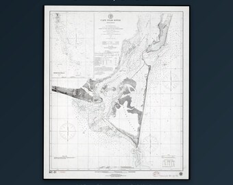 Historische Karte des Cape Fear River von 1976 – Wandbild – Klassische Seekarte