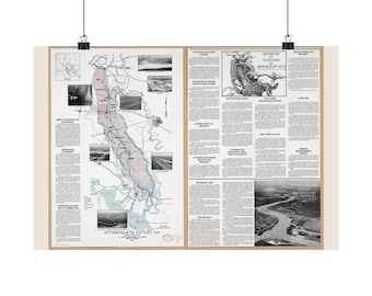 Atchafalaya Outlet Seekarte (Druck) | Karte von Atchafalaya Outlet, Louisiana | Seekarte als Wandbild | Mattes Poster