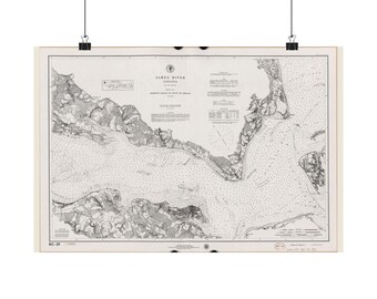 James-River-Karte (Kunstdruck) | Historische James-River-Karte von 1976 | Wandbild aus Virginia | Klassische Seekarte (mattes Poster)