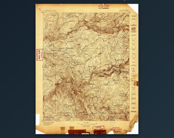 Yosemite-Karte als Kunstdruck | Historische Yosemite-Karte von 1897 | Wandbild aus Kalifornien | Antike topografische Karte (digitaler Download)